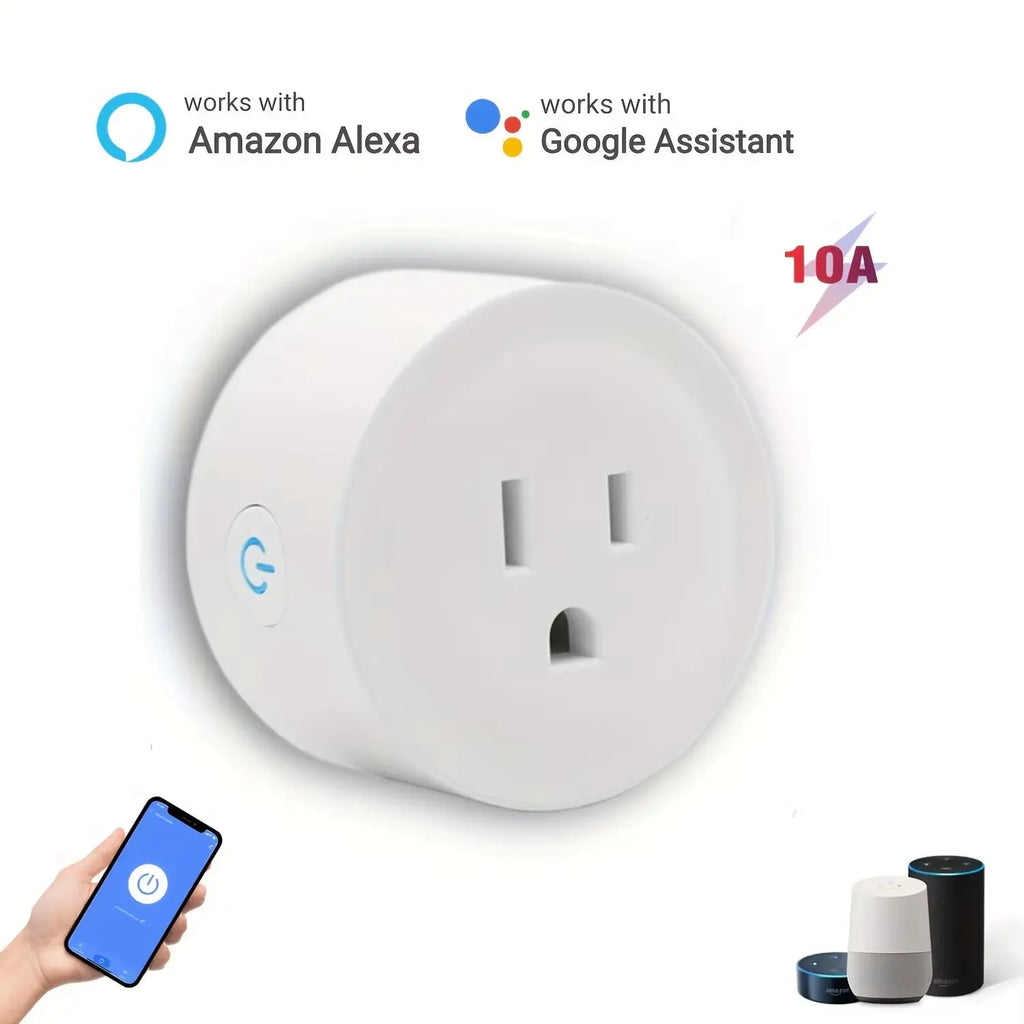 Smart Mini Socket Plug WiFi Outlet, Alexa Google Home APP Remote/Voice Control 