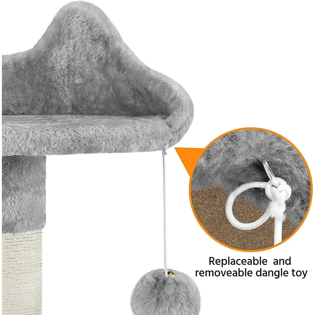 Multi-Level Cat Tree Tower Condo - 63.5 Inches Tall with Scratching PoLittleGoodies4U