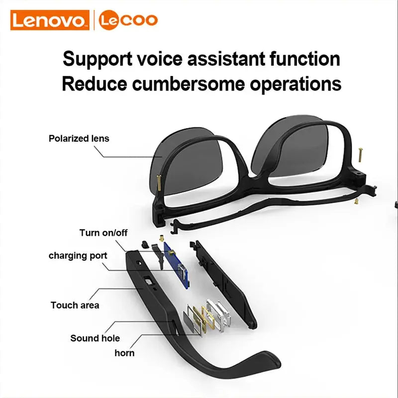 Lecoo C8 Smart Glasses, Sunglasses with Bluetooth Earphone & HD Mic