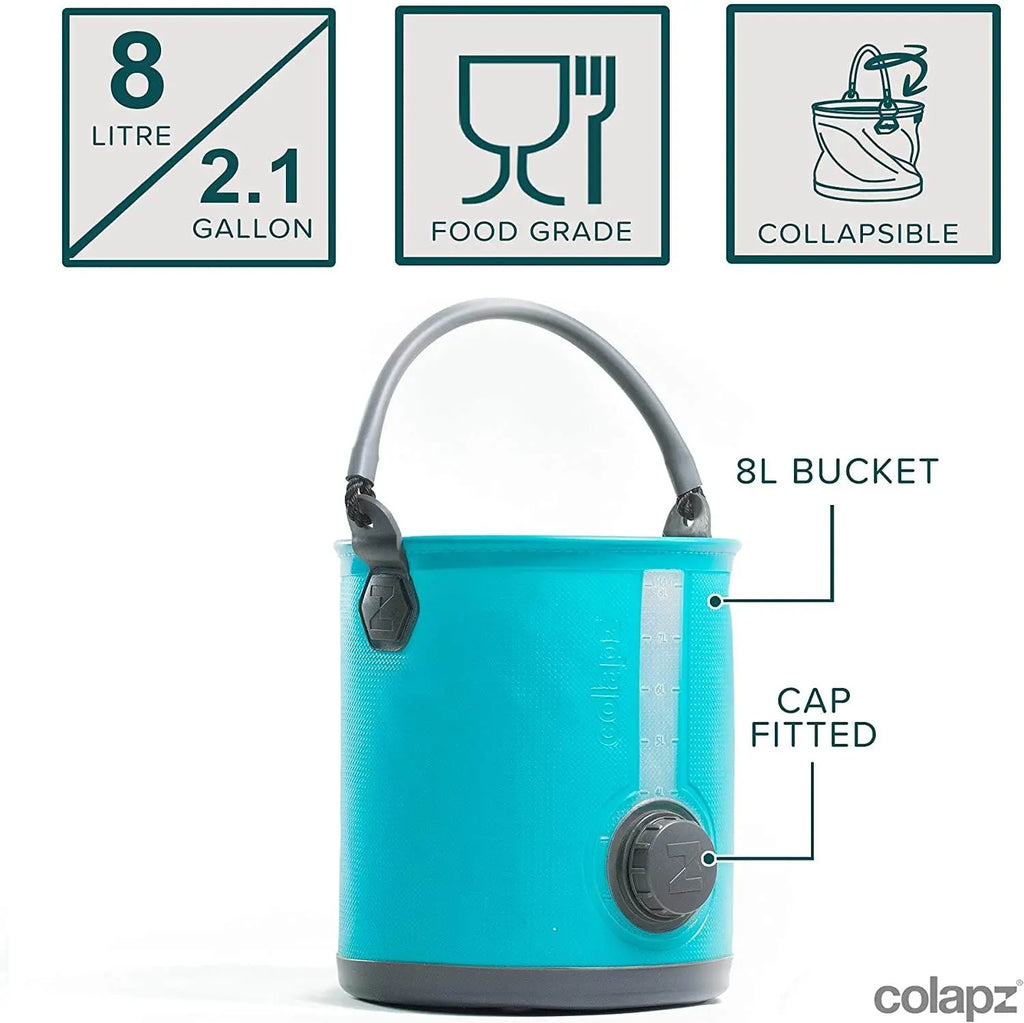 Collapsible Camping Water Container - 2-in-1 Portable 2-Gallon Bucket LittleGoodies4U