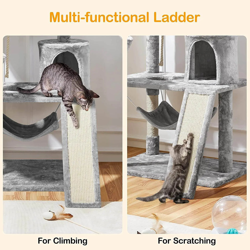 Multi-Level Cat Tree Tower Condo - 63.5 Inches Tall with Scratching PoLittleGoodies4U