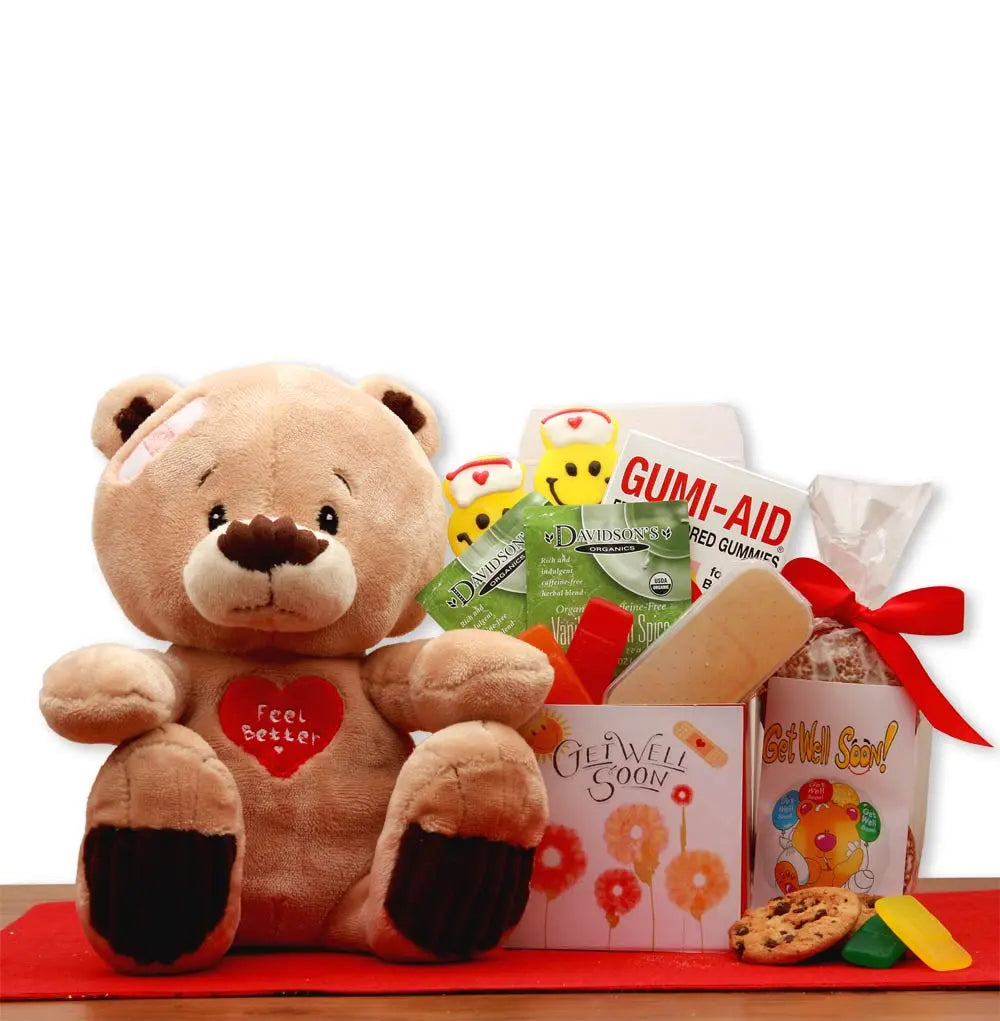 Get Well Soon Teddy Bear Gift Set GiftBasket