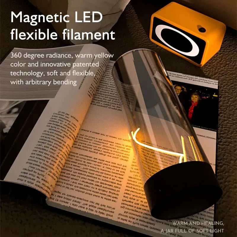 Cordless Magnetic Table Lamp, Movable Minimalist Lamp with 3-Level TouLittleGoodies4U