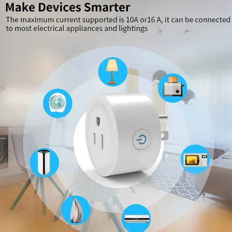 Smart Mini Socket Plug WiFi Outlet, Alexa Google Home APP Remote/Voice Control 