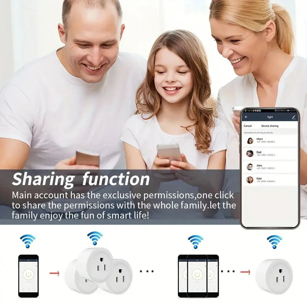 Smart Mini Socket Plug WiFi Outlet, Alexa Google Home APP Remote/Voice Control 