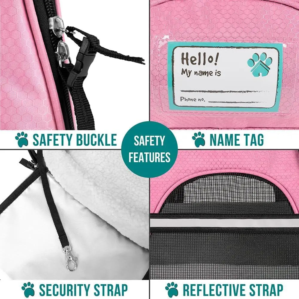 Airline-Approved Soft-Sided Pet Carrier for Cats and Dogs - Large PinkLittleGoodies4U